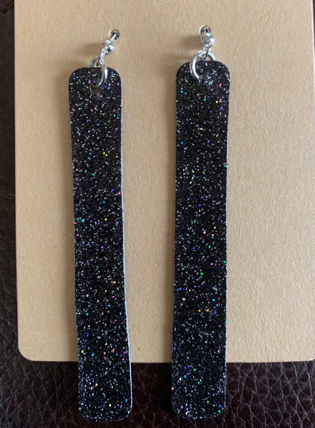 Black Glitter Earrings