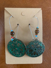 Load image into Gallery viewer, Green Round Beaded Earrings
