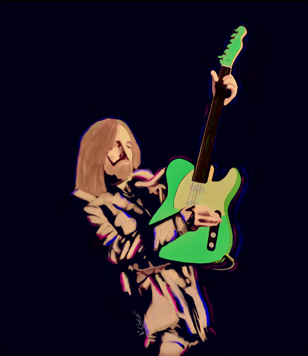 Tom Petty Neon 8 x 10 Print Meta (-)